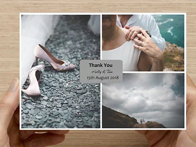 A template for designing your own wedding thank you cards