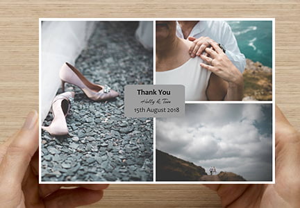 A template for designing your own wedding thank you cards
