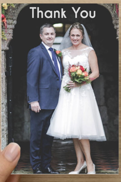 A template for designing your own wedding thank you cards