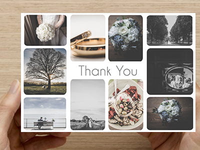 A template for designing your own wedding thank you cards