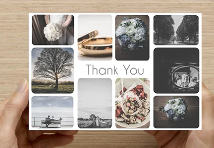 A template for designing your own wedding thank you cards