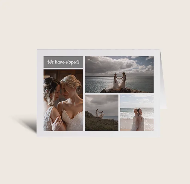 Jules Elopement Cards. Customisable