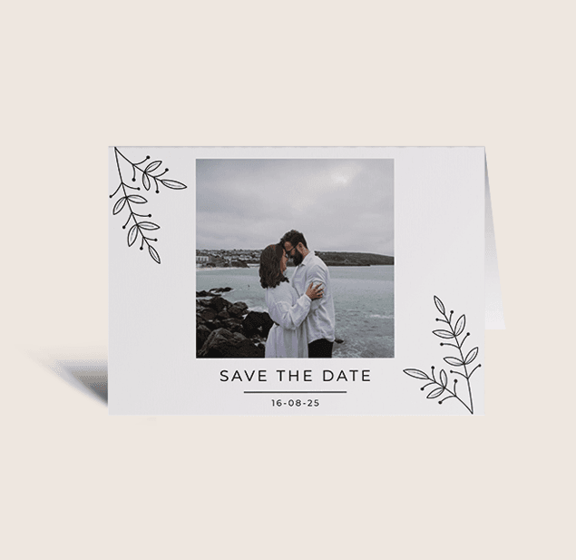 Elodie Save the Date Cards. Customisable