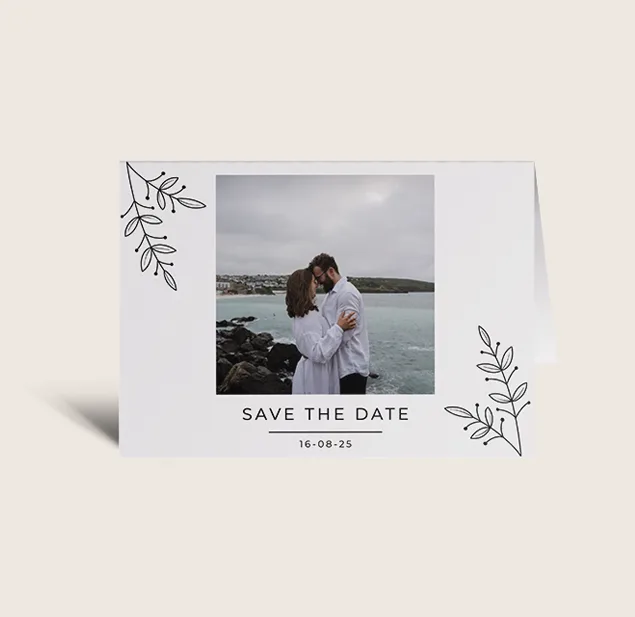 Elodie Save the Date Cards. Customisable